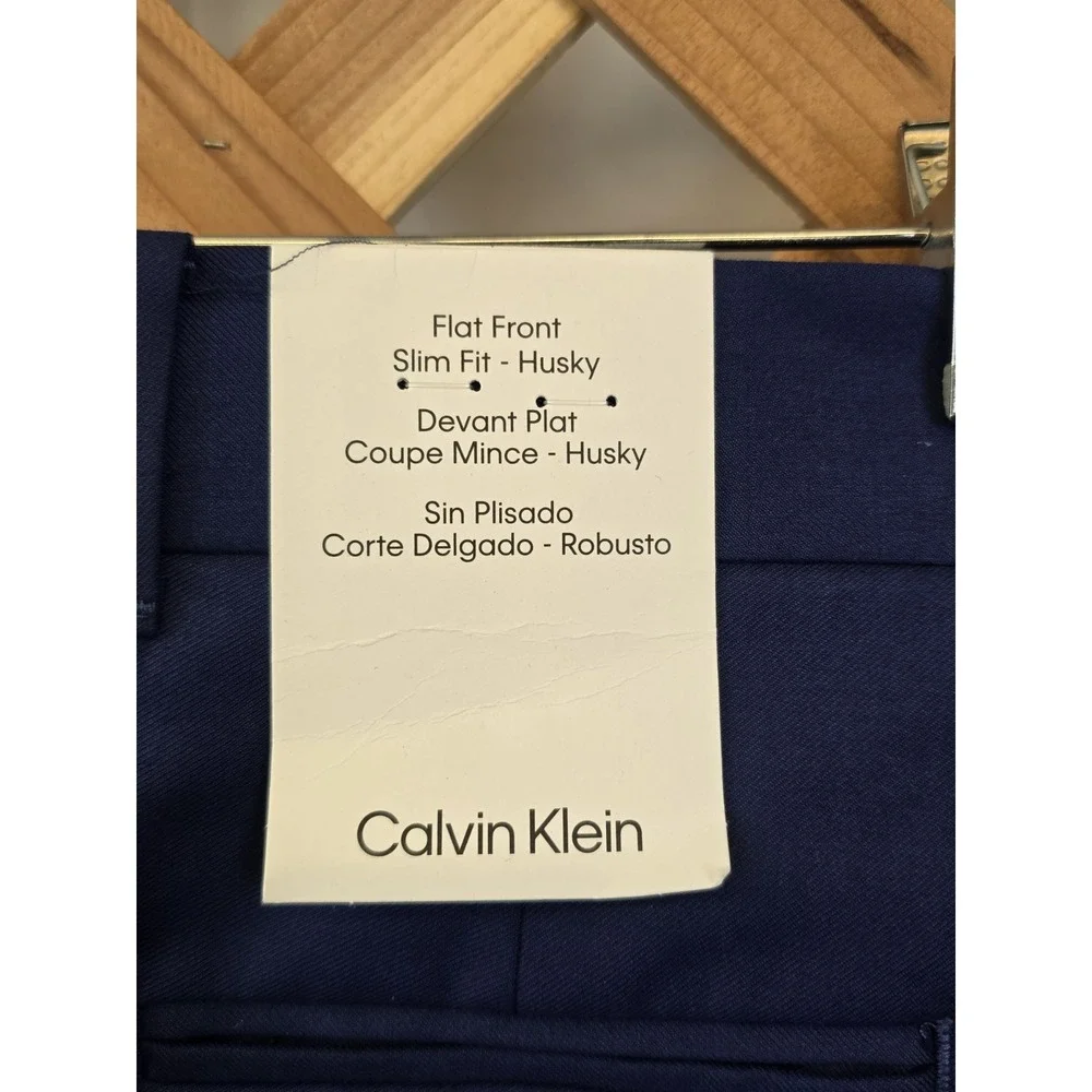 NWT Calvin‎ Klein Boys Flat-Front Bi-Stretch Dress Pant - Bright Blue - Size 10
